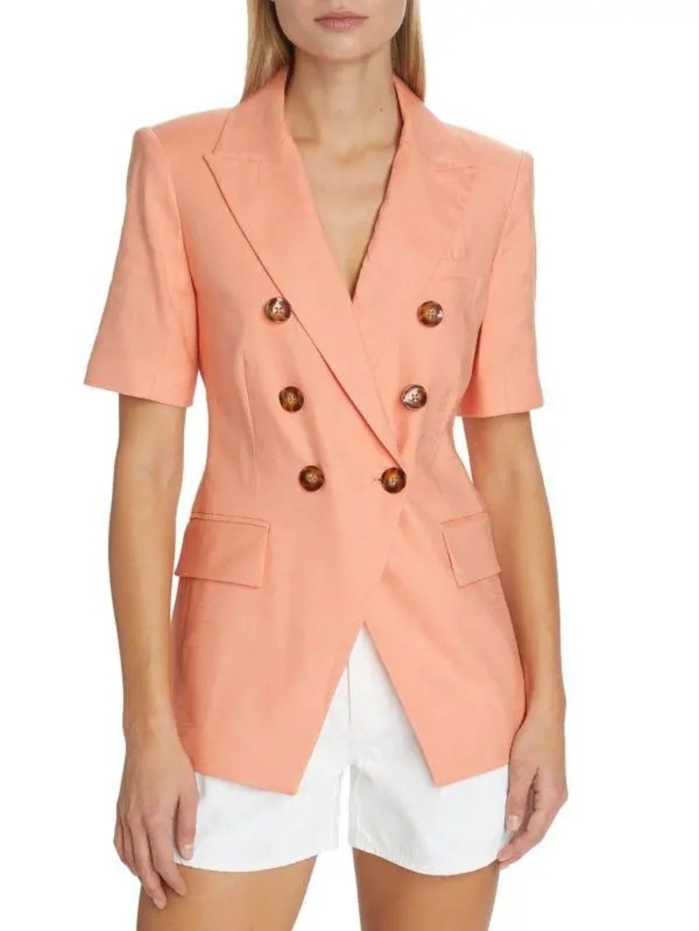 Veronica Beard Atwood Double-Breasted Linen Blend Blazer Size 0 $648